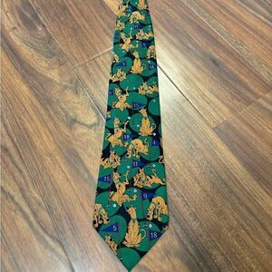 Scooby Doo Cartoon Network vintage 1999 green golf necktie.